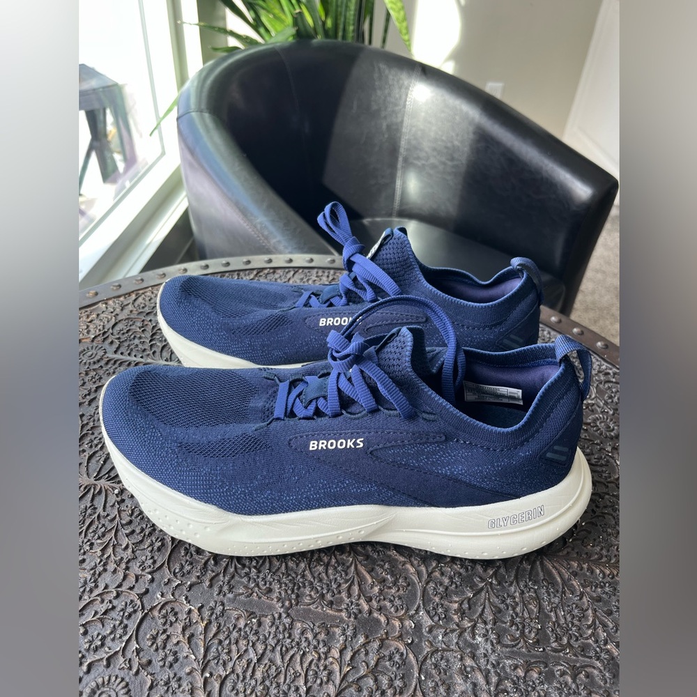 BROOKS GLYCERIN STEALTHFIT 21 RUNNING SHOES PEACOAT BLUEPRINT ONYX 9.5 - Picture 3 of 7